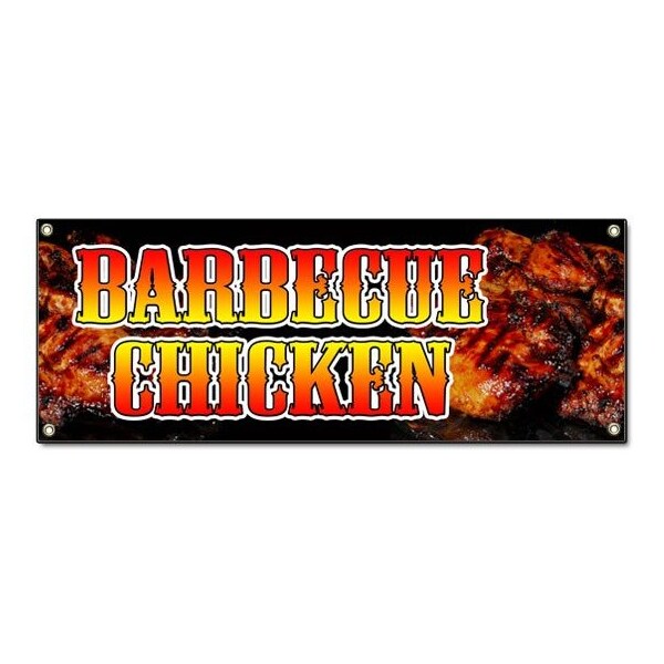 Signmission BARBECUE CHICKEN BANNER SIGN smoked bbq grill fire Bar-B-Que fresh hot B-72 Barbeque Chicken - main